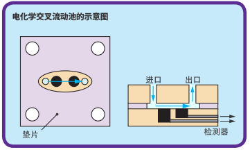 电化学交叉流动池的示意图